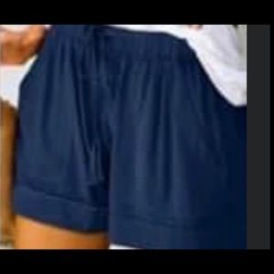 ♥️🎅🏝NEW Classic Blue Linen Blend Drawstring 🩳